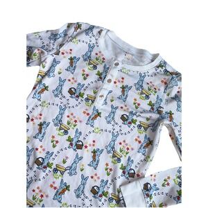 Roller Rabbit Hoppy Spring Pajama Top Only Long Sleeve Size 10 Kids Easter Bunny